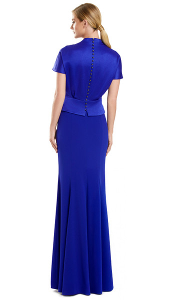 Alexander by Daymor 3141F25 V-Neck Short Sleeve Long Gown