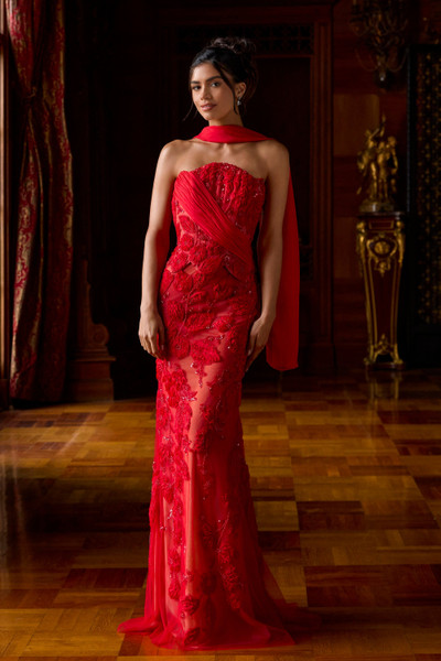 Portia and Scarlett PS26900E Beaded Strapless Fitted Dress