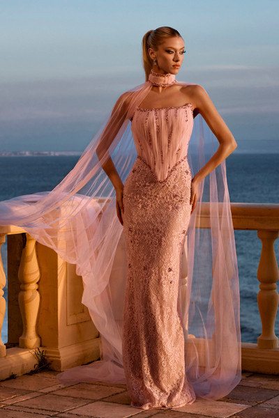Portia and Scarlett PS26916E Beaded Lace Strapless Dress