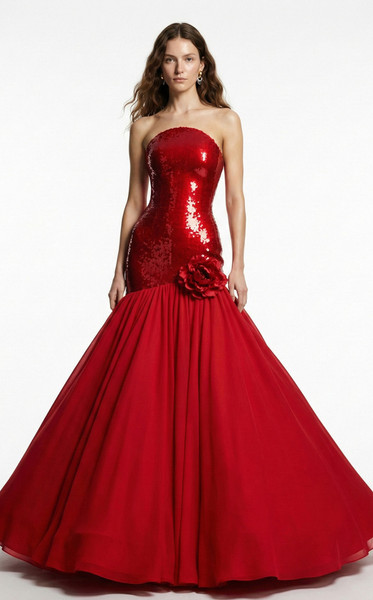 MNM Couture B1216A Strapless Sleeveless Evening Long Gown