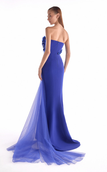 MNM Couture G2149 Satin Tulle Embroidery Strapless Gown