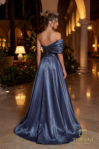 Terani Couture 262E7103 Mirror Organza One-Shoulder Ballgown