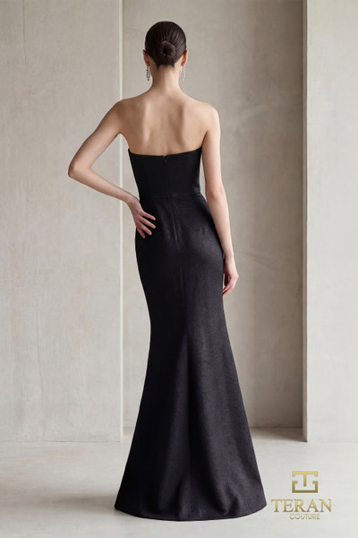 Terani Couture 262E7107 Stretch Jacquard Asymmetrical Gown