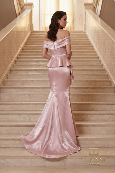 Terani Couture 262M7334 Ruffle Cascade Off-Shoulder Gown
