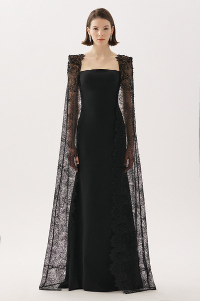Tarik Ediz 66529 Crepe Lace Satin Beaded Sleeveless Gown