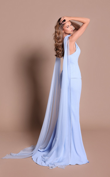 Tarik Ediz 66703 Crepe Sleeveless Two-piece Evening Dress