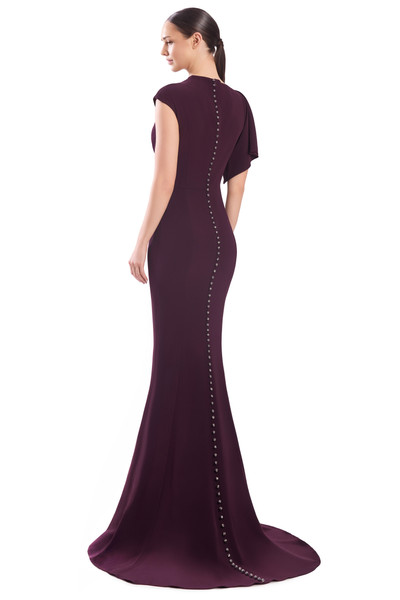 Alexander by Daymor 3307F26 Asymmetrical Drape Sleeve Gown