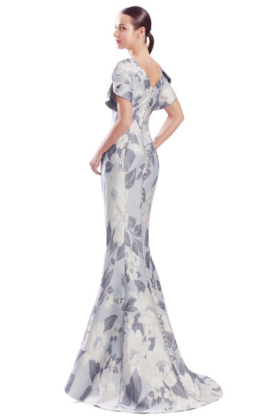 Alexander by Daymor 3339F26 Round Neck Draped Sleeve Gown