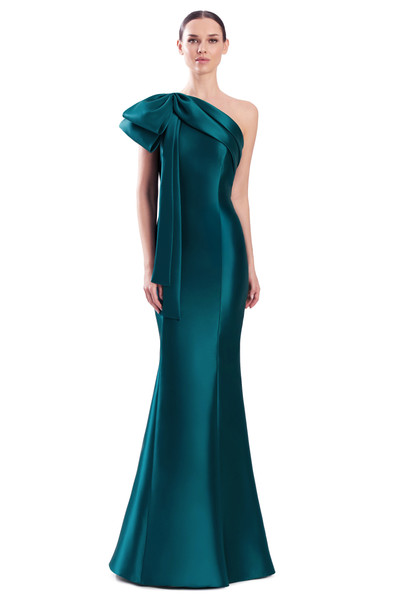 Alexander by Daymor 3340F26 One Shoulder Draped Bow Gown