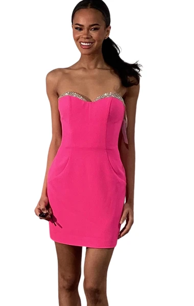Jovani 45926 Beaded Sweetheart Neck Strapless Mini Dress