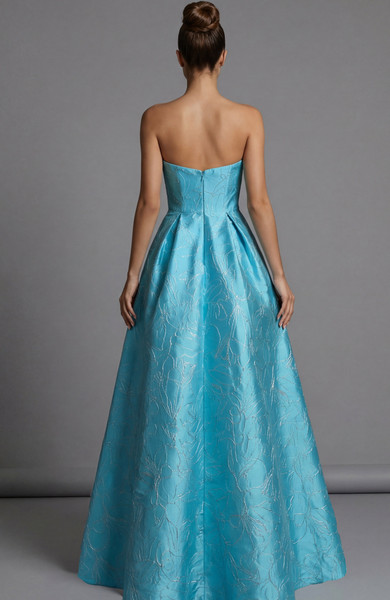 Jovani 51693 Brocade Straight Neck Strapless Mini Dress