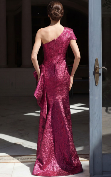 Jovani 52736 Sequin Asymmetric Ruffle One Shoulder Gown