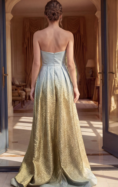 Jovani 49903 Metallic Sweetheart Neck Strapless Ball Gown