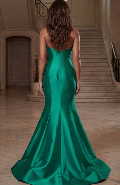 Jovani 49492 Satin Structured Straight Neck Strapless Gown