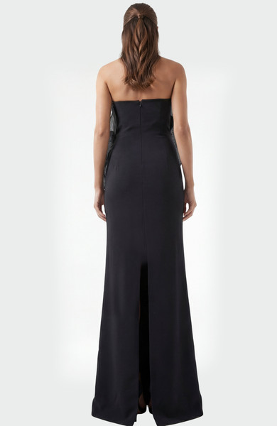 Jovani 45922 Crepe Taffeta Floral Bodice Strapless Gown