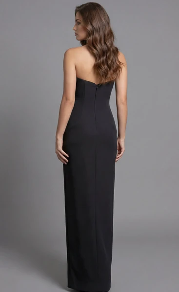 Jovani 40436 Scuba Sweetheart Deep V-Neck Strapless Gown