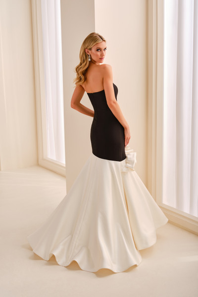 Ivonne D ID2209 Pique Sweetheart Neck Ruffle Strapless Dress
