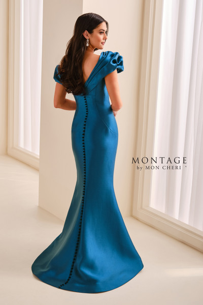Montage by Mon Cheri M3224 Mikado Satin Off-Shoulder Gown
