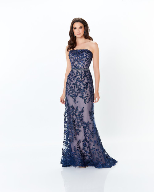 Montage by Mon Cheri 118961 Embroidered Lace Strapless Dress