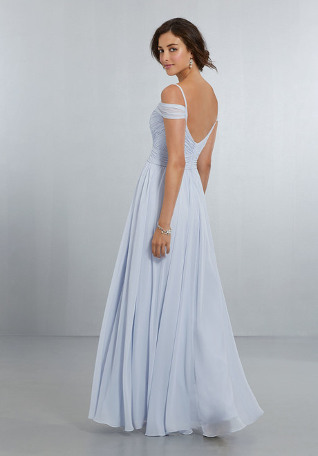 Morilee Bridesmaids 21566 Chiffon Off Shoulder A-Line Dress