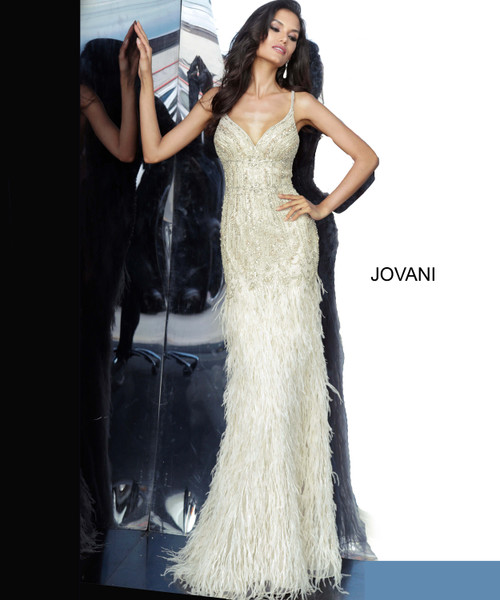 Jovani 68827 Spaghetti Straps Embellished Evening Dress