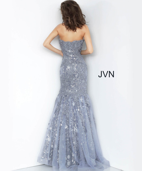 JVN by Jovani JVN00874 Strapless Sweetheart Lace Gown