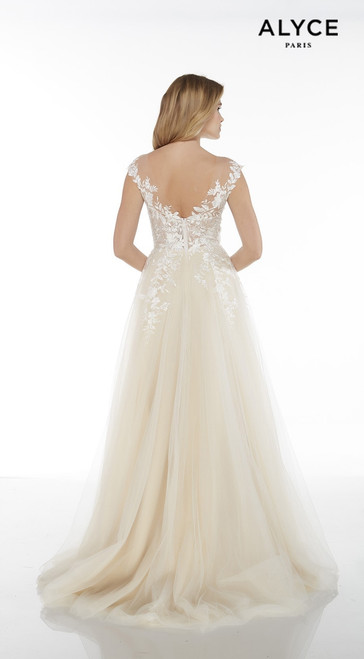 Alyce Paris 5090 Tulle Lace Plunging Neck Wedding Dress