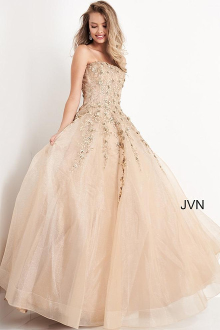 Jovani Prom JVN05451 Embroidered Strapless Dress