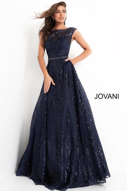 Jovani 02514 Embellished A Line Mother of Bride Dress
