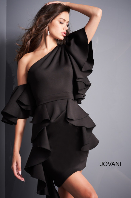 Jovani 05155 Ruffle Sleeve Cocktail Dress