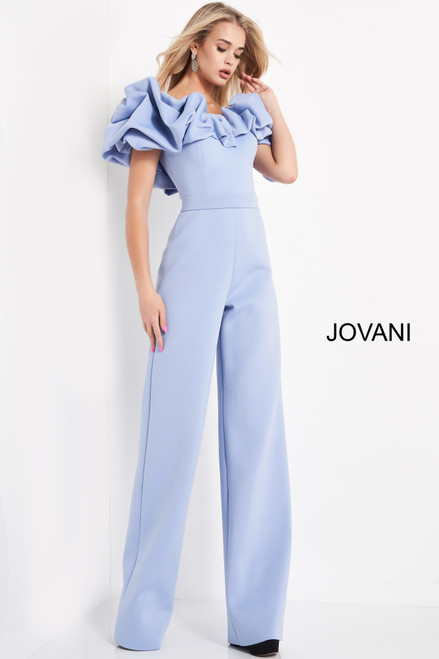 Jovani 04369 Off Shoulder Scuba Jumpsuit