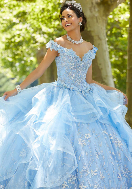 Morilee 89303 Floral Glitter Tulle Quinceanera Dress