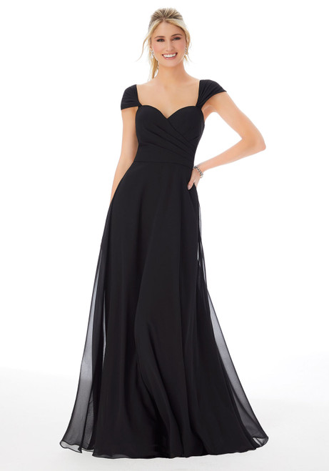 Morilee Bridesmaids 13106 Chiffon Cap Sleeve Dress