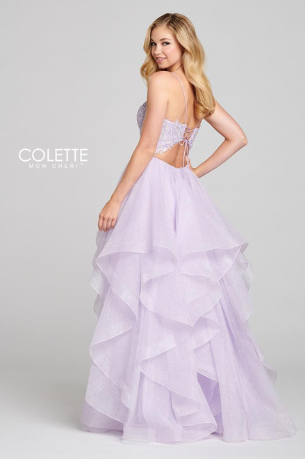 Colette by Daphne CL12129 Sleeveless Glitter A-line Gown