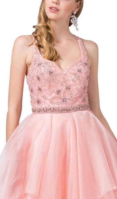 Dancing Queen 2524 Embellished Halter V-neck Ballgown