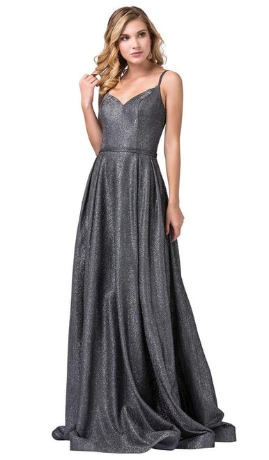 Dancing Queen 2720 Sleeveless Sweep Train V-neck Long Gown