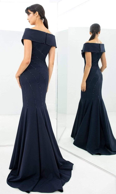 Alexander by Daymor 1359 Off Shoulder Straight Across Gown