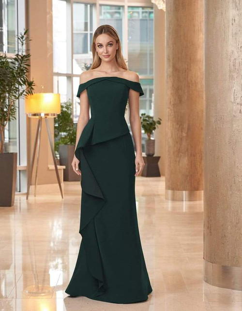 Alexander by Daymor 1060 Off-shoulder Ruffled Trumpet Gown