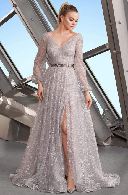 Alexander By Daymor 1182 V-neck Long Sleeves Long Gown