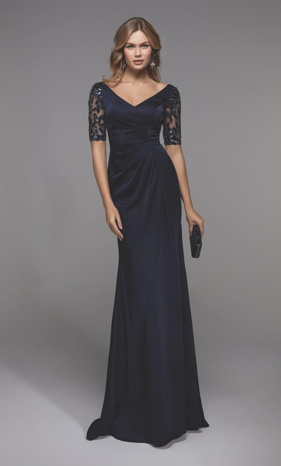 Alyce Paris 27498 V-neck Straight Train Long Evening Dress