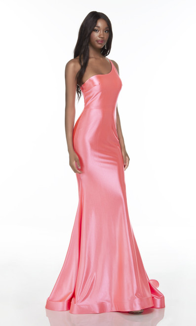 Alyce Paris 61171 One-Shoulder Straight Long Slinky Dress