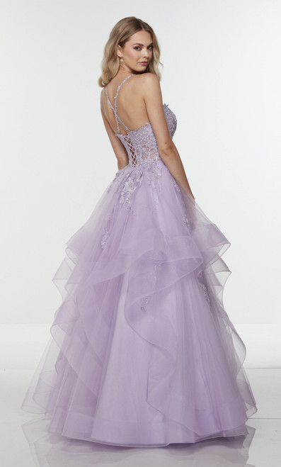 Alyce Paris 61094 Sweetheart Neck Formal Long Lavender Gown