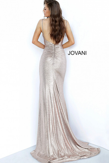 Jovani JVN67798 Sleeveless Deep V-neck Long Dress With Slit
