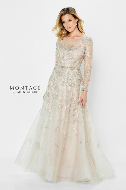 Montage by Mon Cheri 122906 Illusion Embroidered Tulle Dress
