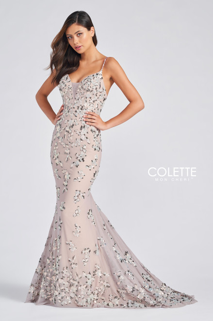 Colette by Daphne CL12236 Spaghetti Strap V-neck Gown
