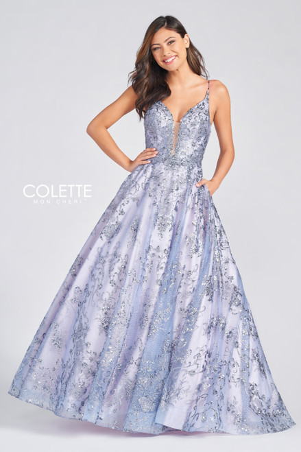 Colette by Daphne CL12259 V-neck Spaghetti Strap Ballgown