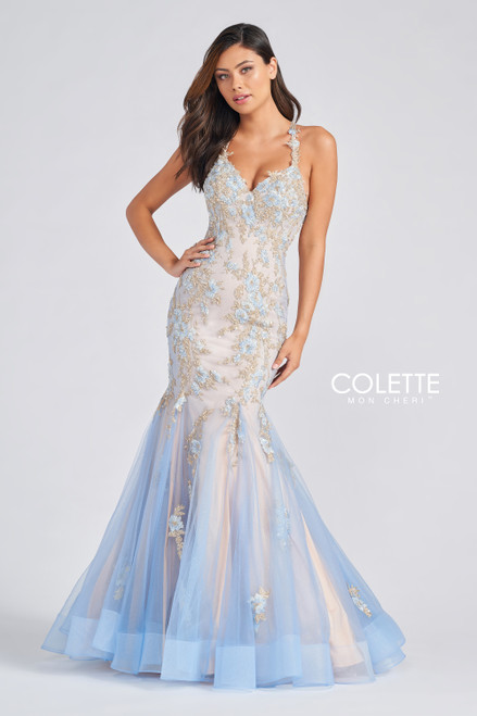 Colette by Daphne CL12268 Lace Tulle Sleeveless Gown