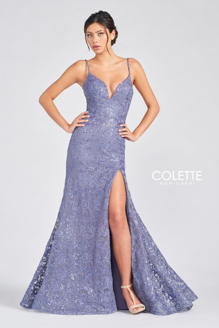 Colette by Daphne CL12269 Spaghetti Strap V-neck Gown