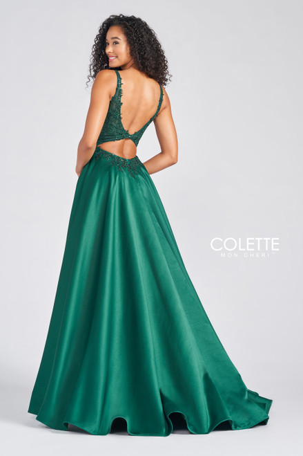 Colette by Daphne CL12271 Sleeveless Satin V-neck Gown