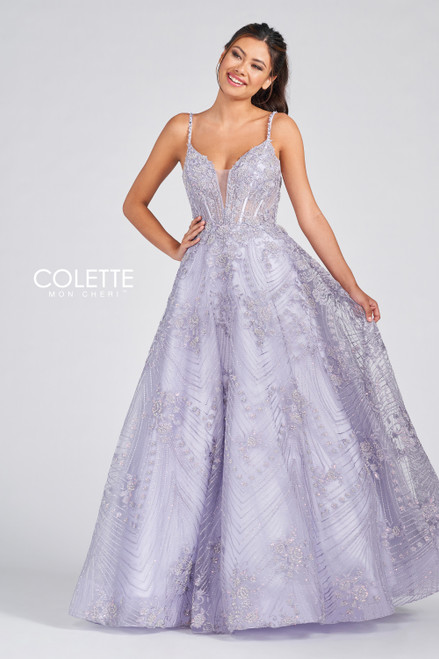 Colette by Daphne CL12279 Spaghetti Strap V-neck Gown